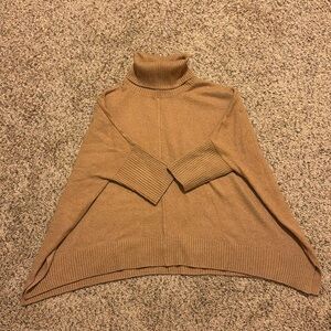 Loft poncho turtleneck sweater with sleeves